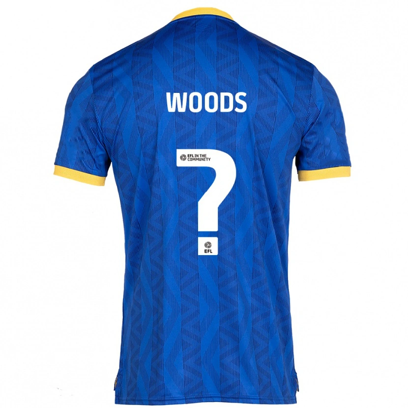 Danxen Børn Finley Woods #0 Marineblå Gul Hjemmebane Spillertrøjer 2025/26 Trøje T-Shirt