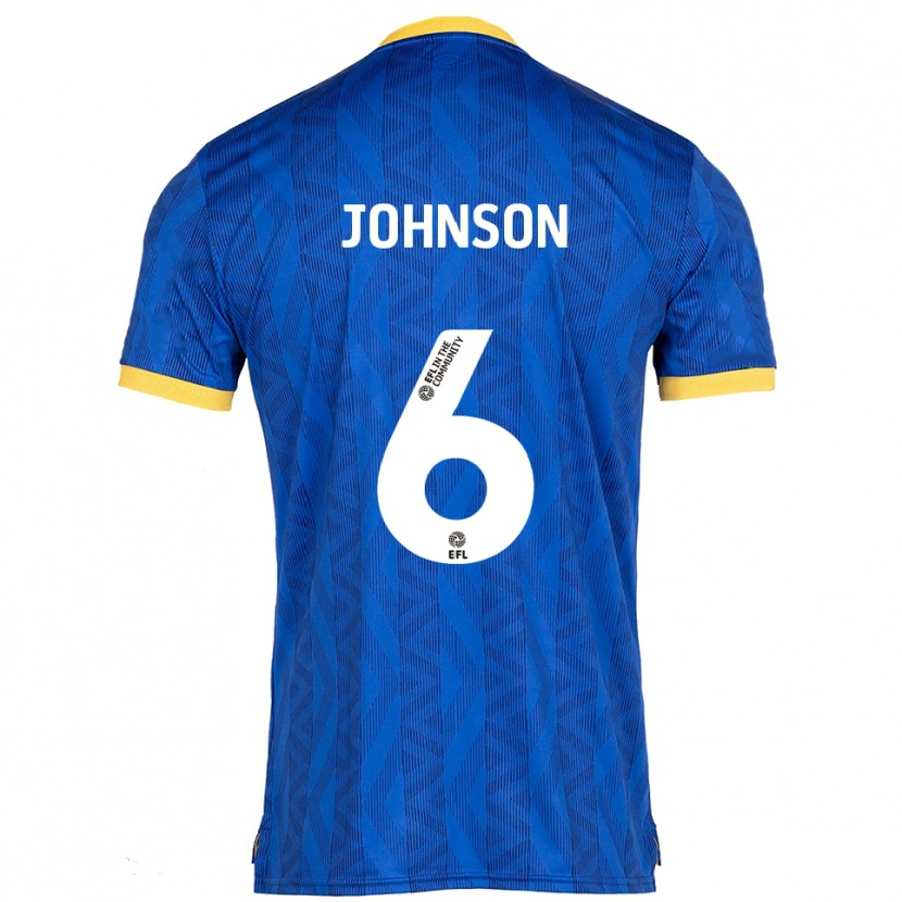 Danxen Børn Ryan Johnson #6 Marineblå Gul Hjemmebane Spillertrøjer 2025/26 Trøje T-Shirt