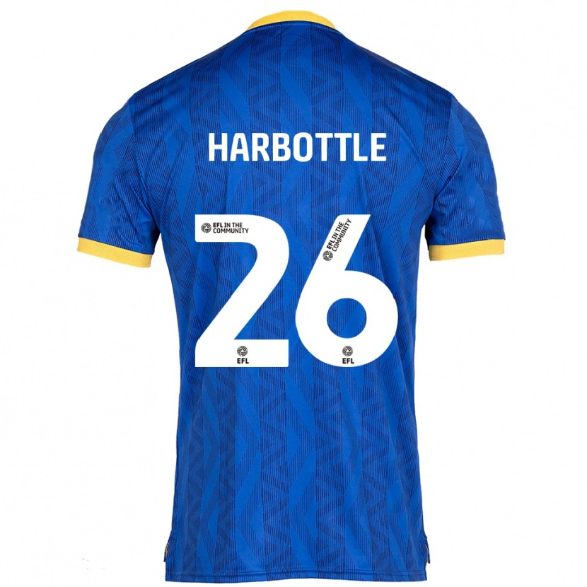 Danxen Børn Riley Harbottle #26 Marineblå Gul Hjemmebane Spillertrøjer 2025/26 Trøje T-Shirt