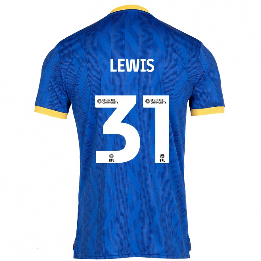 Danxen Børn Joe Lewis #31 Marineblå Gul Hjemmebane Spillertrøjer 2025/26 Trøje T-Shirt