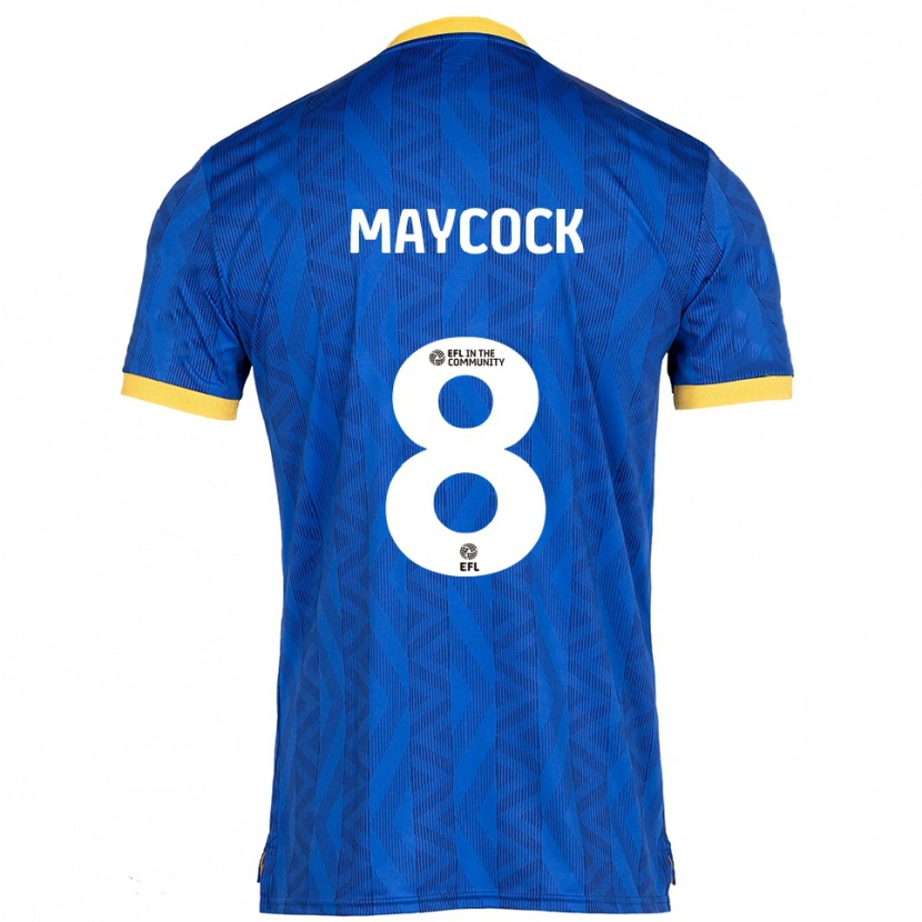Danxen Børn Callum Maycock #8 Marineblå Gul Hjemmebane Spillertrøjer 2025/26 Trøje T-Shirt
