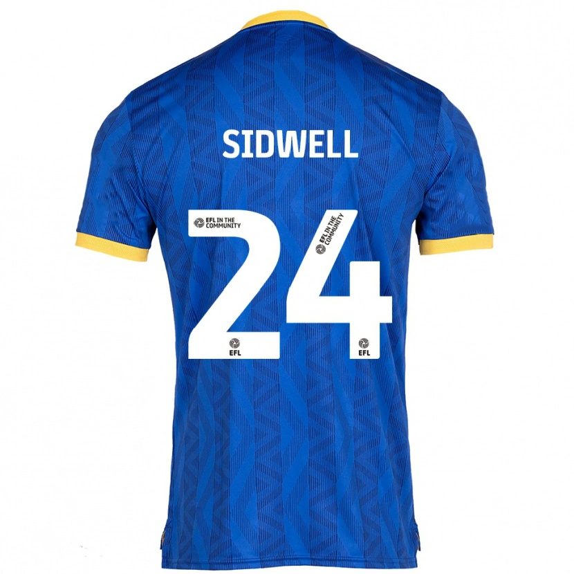 Danxen Børn Harry Sidwell #24 Marineblå Gul Hjemmebane Spillertrøjer 2025/26 Trøje T-Shirt