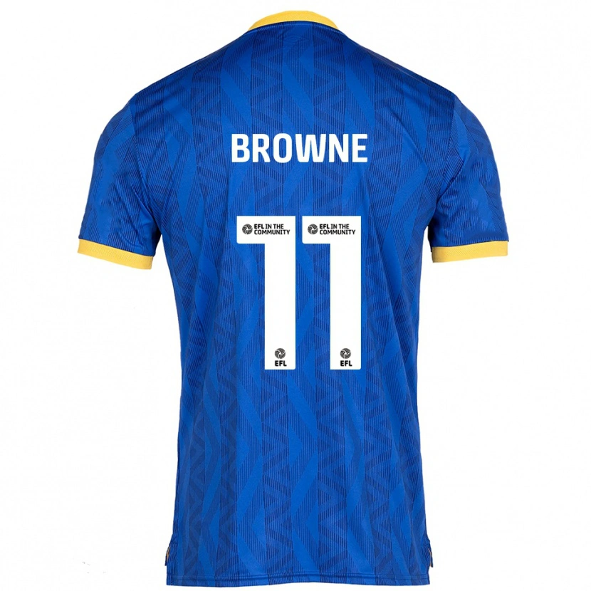 Danxen Børn Marcus Browne #11 Marineblå Gul Hjemmebane Spillertrøjer 2025/26 Trøje T-Shirt