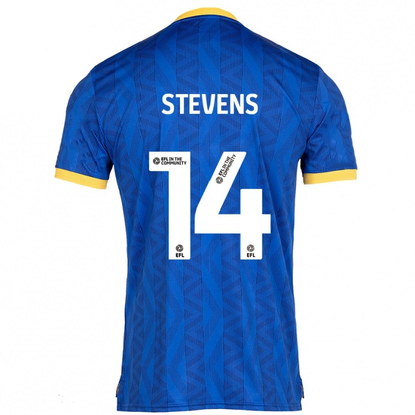Danxen Børn Matty Stevens #14 Marineblå Gul Hjemmebane Spillertrøjer 2025/26 Trøje T-Shirt