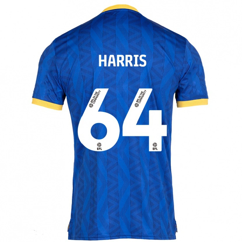 Danxen Børn Conor Harris #64 Marineblå Gul Hjemmebane Spillertrøjer 2025/26 Trøje T-Shirt