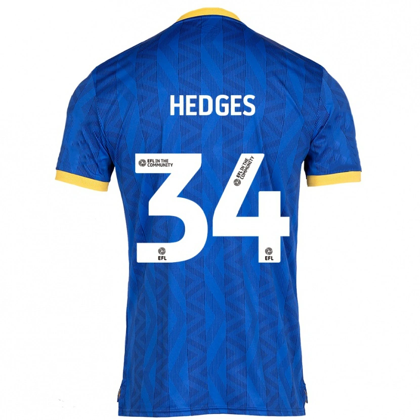 Danxen Børn Harry Hedges #34 Marineblå Gul Hjemmebane Spillertrøjer 2025/26 Trøje T-Shirt