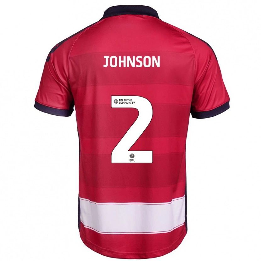 Danxen Børn Ryley Johnson #2 Rød Hvid Hjemmebane Spillertrøjer 2025/26 Trøje T-Shirt