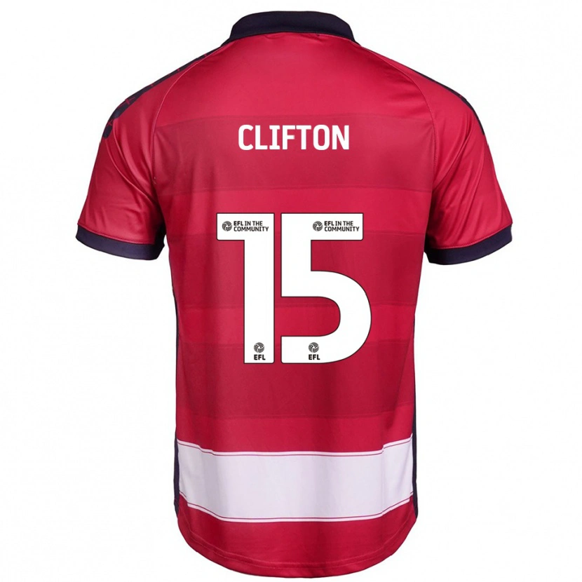 Danxen Børn Harry Clifton #15 Rød Hvid Hjemmebane Spillertrøjer 2025/26 Trøje T-Shirt
