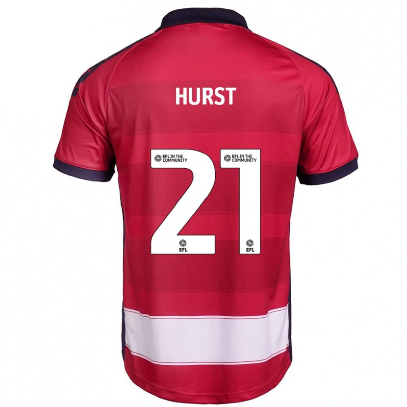 Danxen Børn Kyle Hurst #21 Rød Hvid Hjemmebane Spillertrøjer 2025/26 Trøje T-Shirt