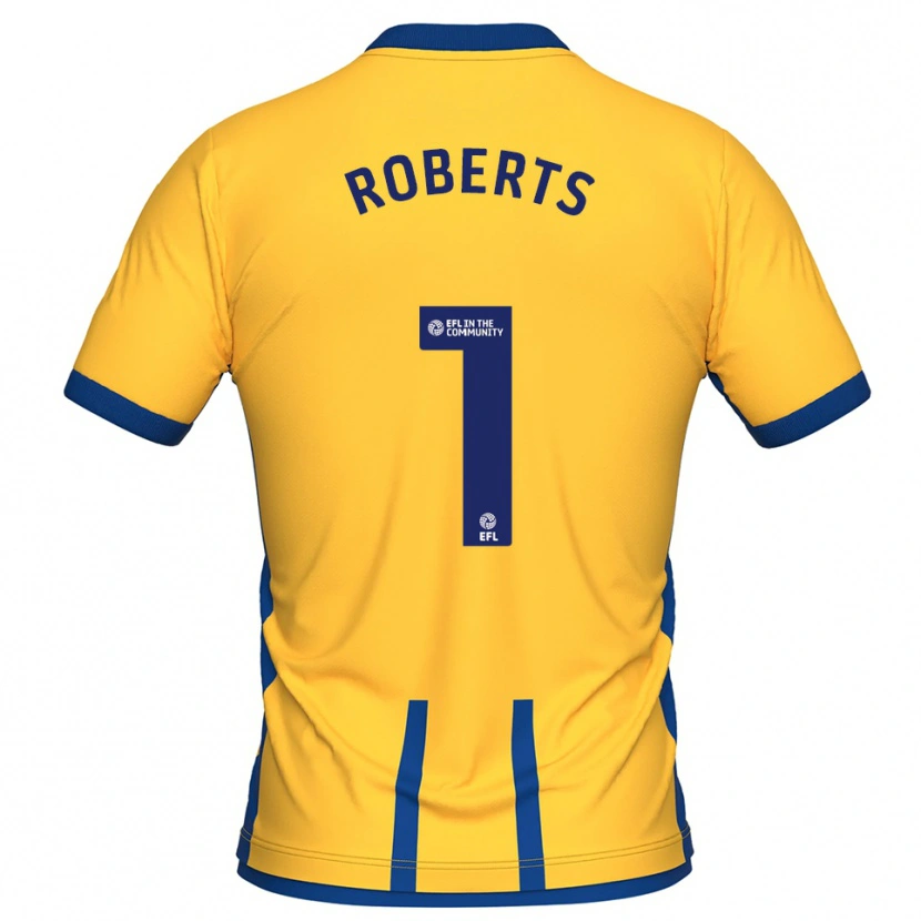 Danxen Børn Liam Roberts #1 Gul Blå Hjemmebane Spillertrøjer 2025/26 Trøje T-Shirt