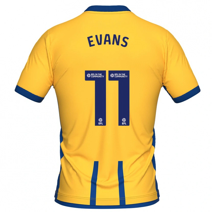 Danxen Børn Will Evans #11 Gul Blå Hjemmebane Spillertrøjer 2025/26 Trøje T-Shirt