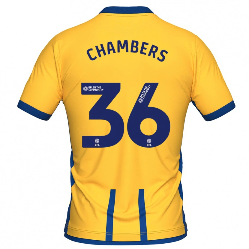 Danxen Børn Jayden Chambers #36 Gul Blå Hjemmebane Spillertrøjer 2025/26 Trøje T-Shirt