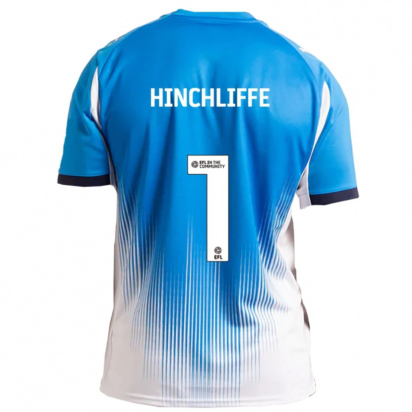 Danxen Børn Ben Hinchliffe #1 Blå Hvid Hjemmebane Spillertrøjer 2025/26 Trøje T-Shirt