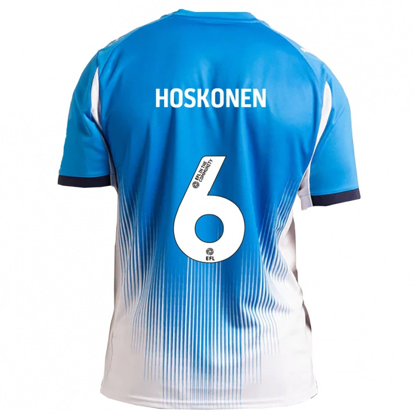 Danxen Børn Arttu Hoskonen #6 Blå Hvid Hjemmebane Spillertrøjer 2025/26 Trøje T-Shirt
