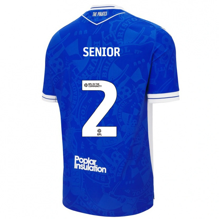 Danxen Børn Joel Senior #2 Blå Hvid Hjemmebane Spillertrøjer 2025/26 Trøje T-Shirt