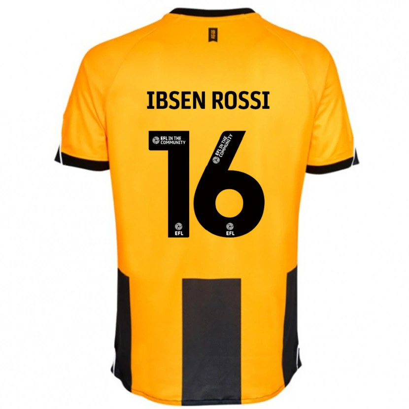 Danxen Børn Zeno Ibsen Rossi #16 Orange Sort Hjemmebane Spillertrøjer 2025/26 Trøje T-Shirt