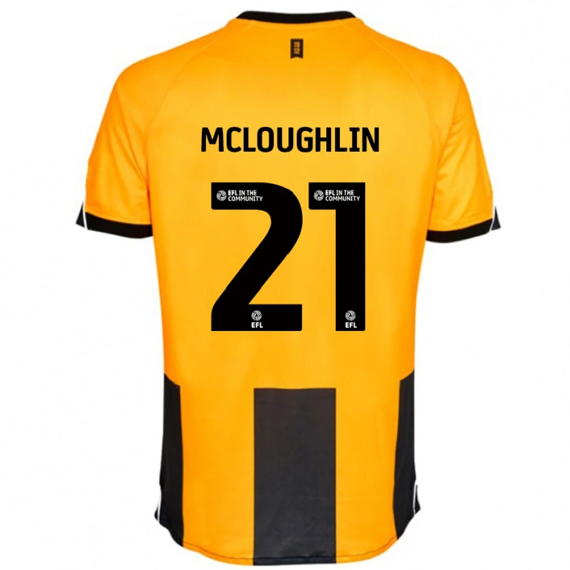 Danxen Børn Shane Mcloughlin #21 Orange Sort Hjemmebane Spillertrøjer 2025/26 Trøje T-Shirt