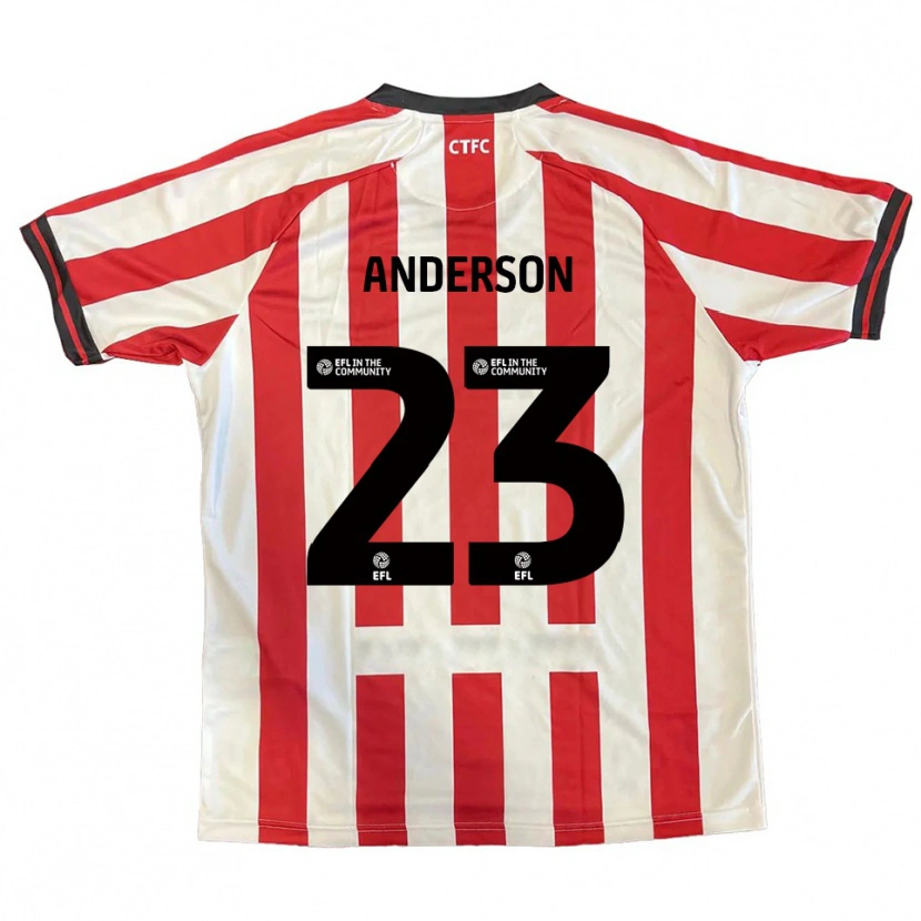 Danxen Børn Taine Anderson #23 Rød Hvid Sort Hjemmebane Spillertrøjer 2025/26 Trøje T-Shirt