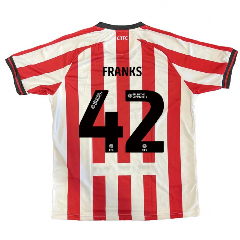 Danxen Børn Jude Franks #42 Rød Hvid Sort Hjemmebane Spillertrøjer 2025/26 Trøje T-Shirt