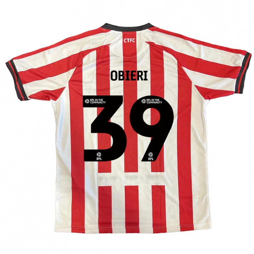 Danxen Børn Sopuruchukwu Obieri #39 Rød Hvid Sort Hjemmebane Spillertrøjer 2025/26 Trøje T-Shirt