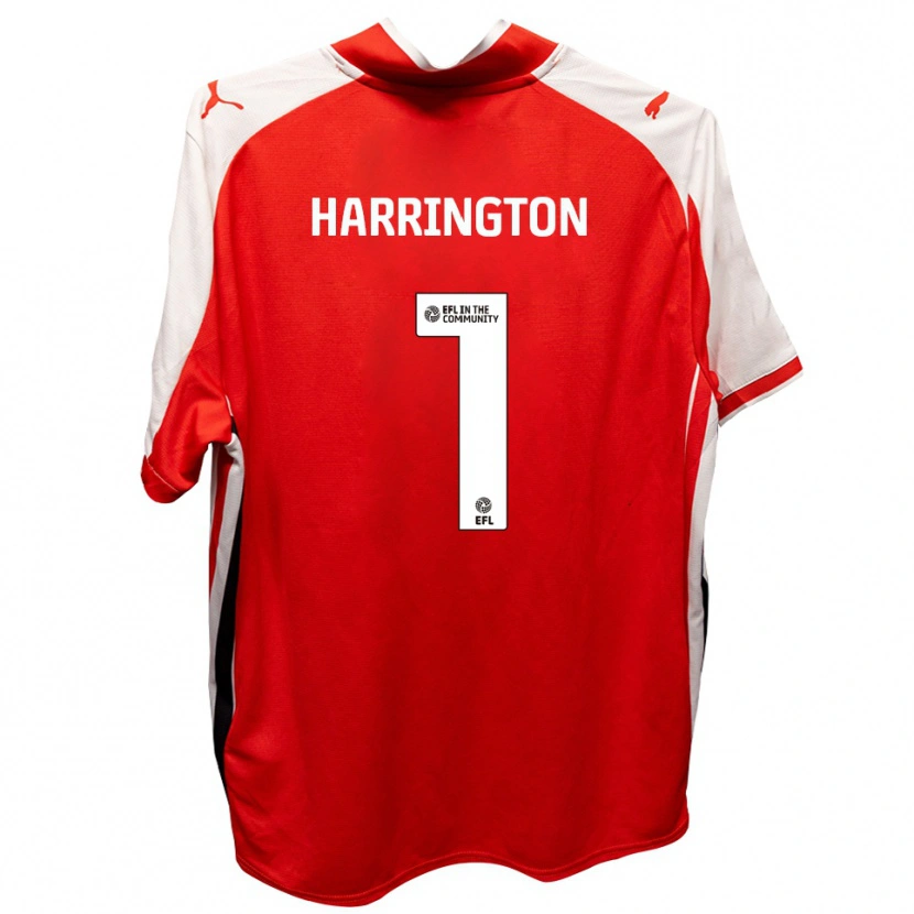 Danxen Børn David Harrington #1 Rød Hvid Hjemmebane Spillertrøjer 2025/26 Trøje T-Shirt