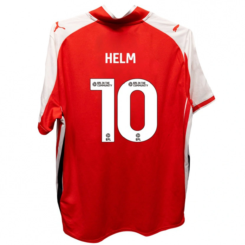 Danxen Børn Mark Helm #10 Rød Hvid Hjemmebane Spillertrøjer 2025/26 Trøje T-Shirt