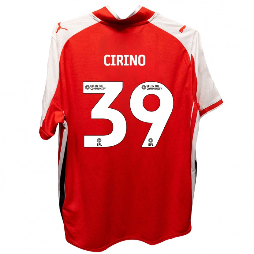 Danxen Børn Raffaele Cirino #39 Rød Hvid Hjemmebane Spillertrøjer 2025/26 Trøje T-Shirt