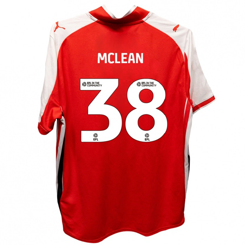 Danxen Børn Crispin Mclean #38 Rød Hvid Hjemmebane Spillertrøjer 2025/26 Trøje T-Shirt