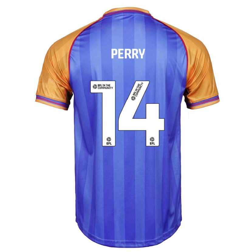 Danxen Børn Taylor Perry #14 Blå Orange Hjemmebane Spillertrøjer 2025/26 Trøje T-Shirt