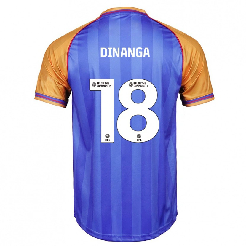Danxen Børn Ricardo Dinanga #18 Blå Orange Hjemmebane Spillertrøjer 2025/26 Trøje T-Shirt
