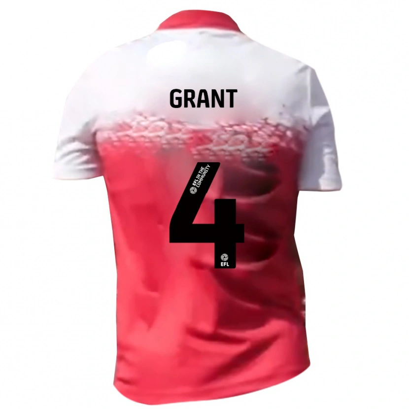Danxen Børn Conor Grant #4 Rød Hvid Hjemmebane Spillertrøjer 2025/26 Trøje T-Shirt
