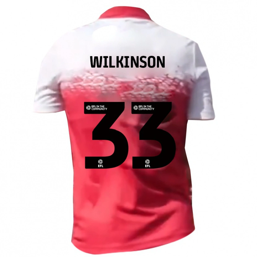 Danxen Børn Finlay Wilkinson #33 Rød Hvid Hjemmebane Spillertrøjer 2025/26 Trøje T-Shirt