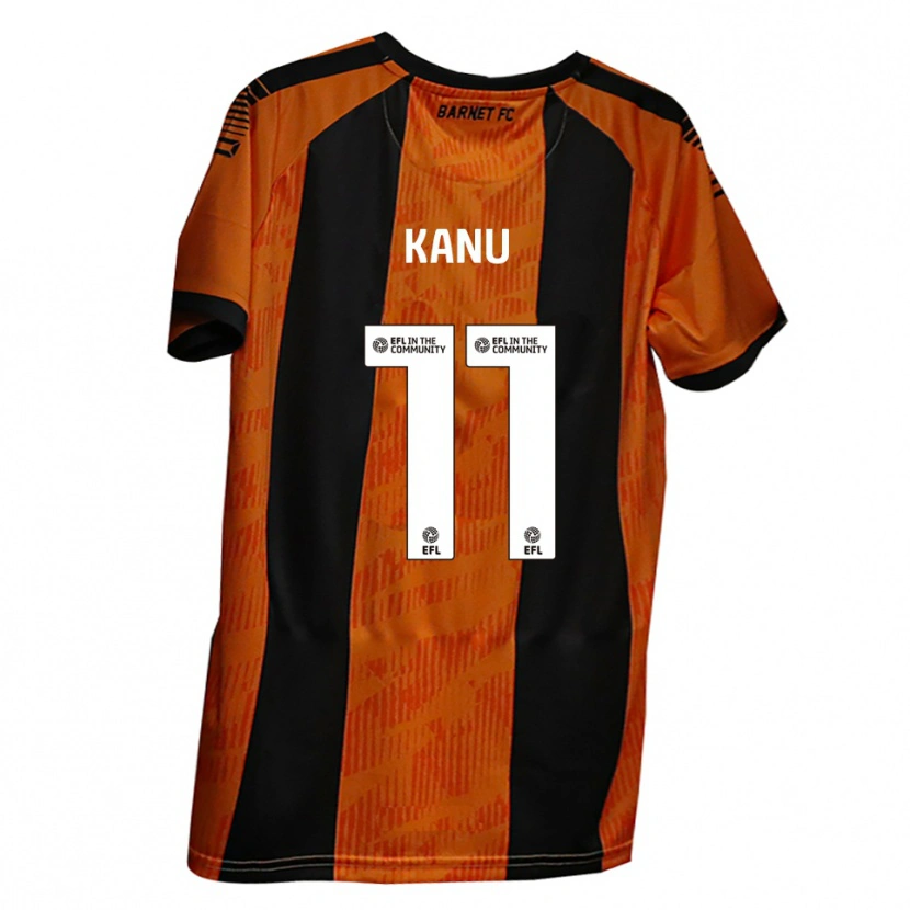 Danxen Børn Idris Kanu #11 Orange Sort Hjemmebane Spillertrøjer 2025/26 Trøje T-Shirt