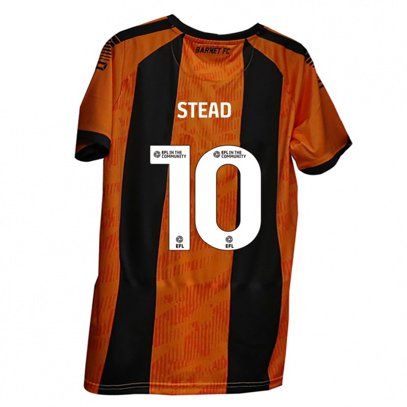 Danxen Børn Callum Stead #10 Orange Sort Hjemmebane Spillertrøjer 2025/26 Trøje T-Shirt