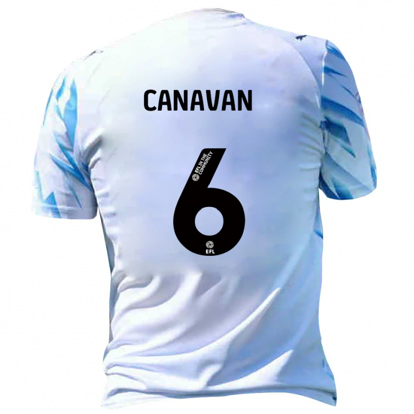 Danxen Børn Niall Canavan #6 Hvid Lyseblå Hjemmebane Spillertrøjer 2025/26 Trøje T-Shirt