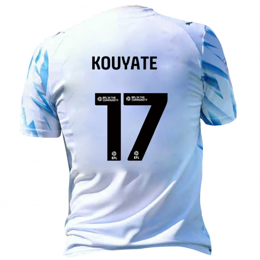 Danxen Børn Katia Kouyate #17 Hvid Lyseblå Hjemmebane Spillertrøjer 2025/26 Trøje T-Shirt