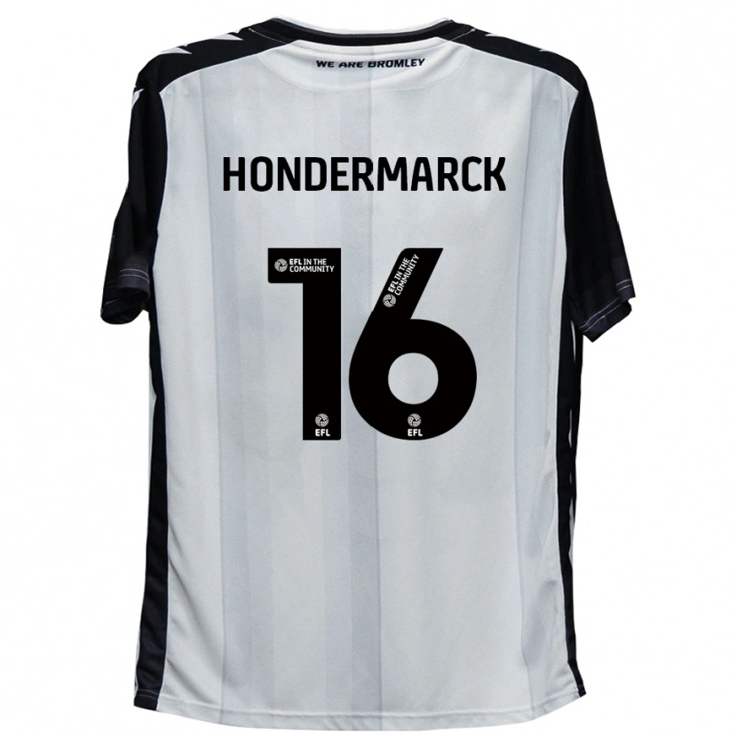 Danxen Børn William Hondermarck #16 Hvid Sort Hjemmebane Spillertrøjer 2025/26 Trøje T-Shirt