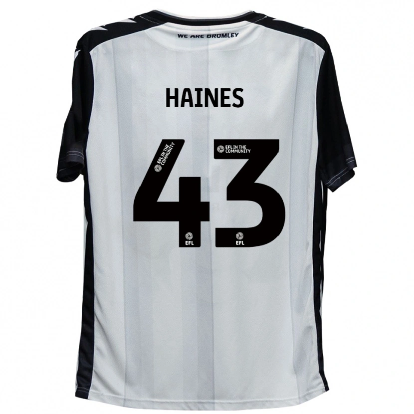 Danxen Børn Harry Haines #43 Hvid Sort Hjemmebane Spillertrøjer 2025/26 Trøje T-Shirt