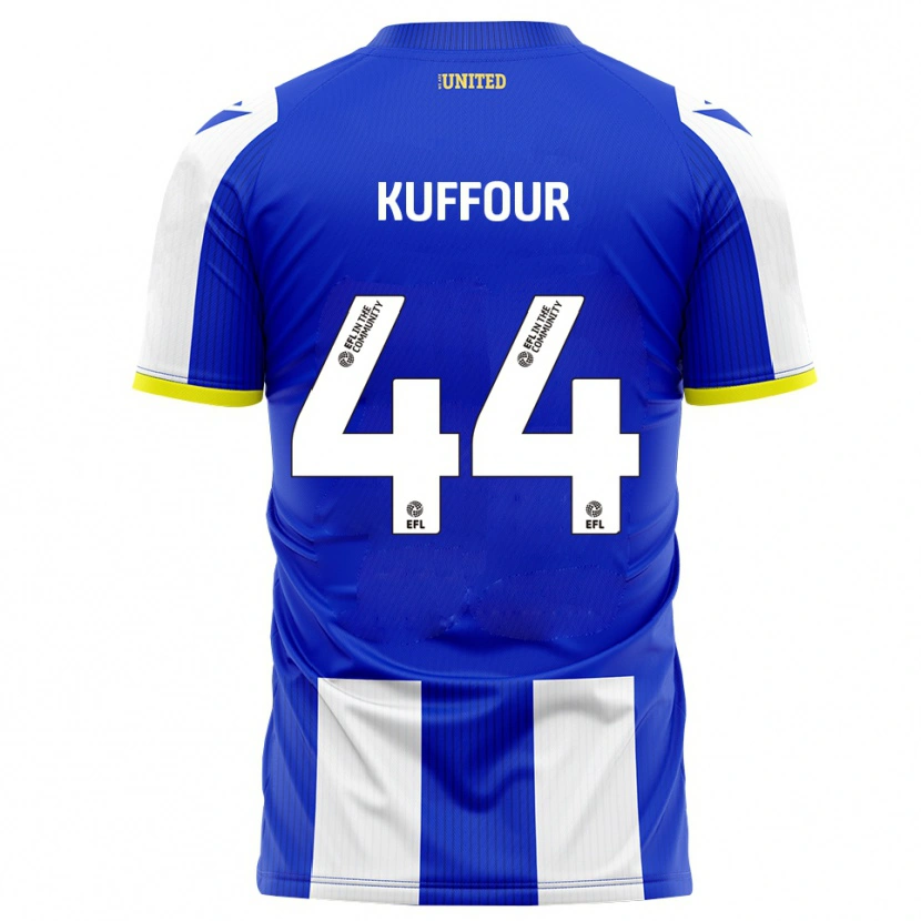 Danxen Børn Samuel Kuffour Jr. #44 Blå Hvid Hjemmebane Spillertrøjer 2025/26 Trøje T-Shirt