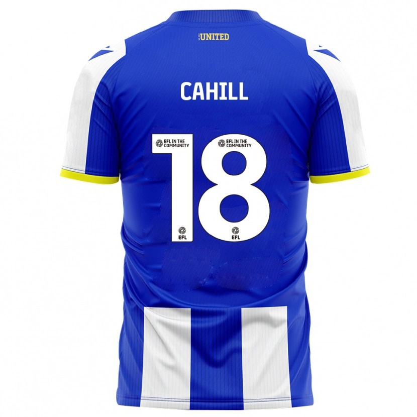 Danxen Børn Ella Cahill #18 Blå Hvid Hjemmebane Spillertrøjer 2025/26 Trøje T-Shirt