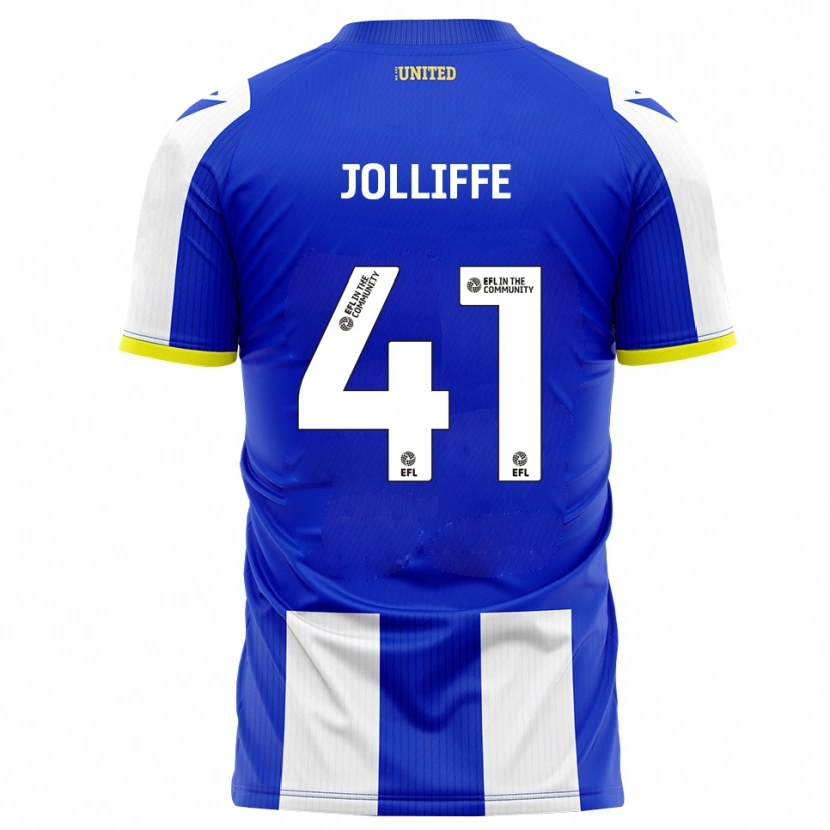Danxen Børn Max Jolliffe #41 Blå Hvid Hjemmebane Spillertrøjer 2025/26 Trøje T-Shirt