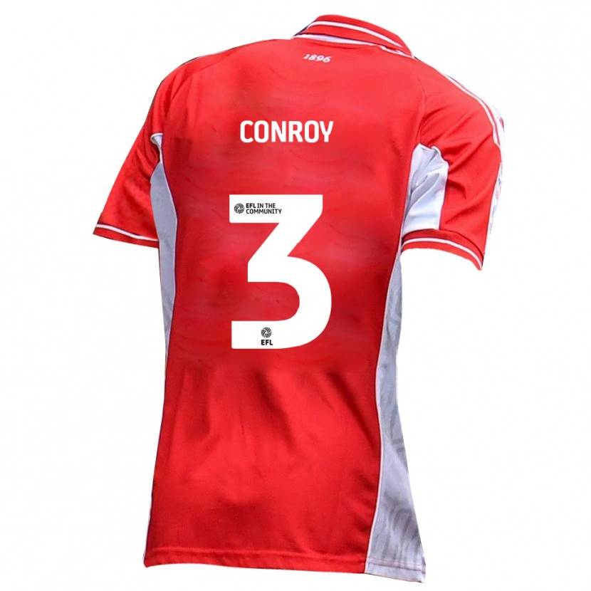 Danxen Børn Dion Conroy #3 Rød Hvid Hjemmebane Spillertrøjer 2025/26 Trøje T-Shirt