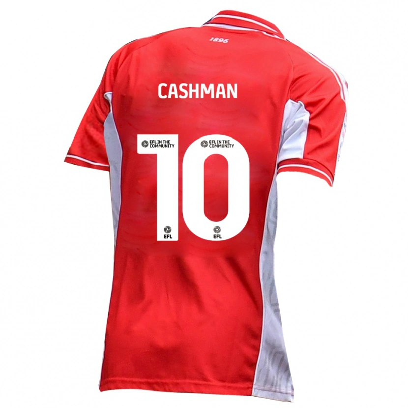 Danxen Børn Danny Cashman #10 Rød Hvid Hjemmebane Spillertrøjer 2025/26 Trøje T-Shirt