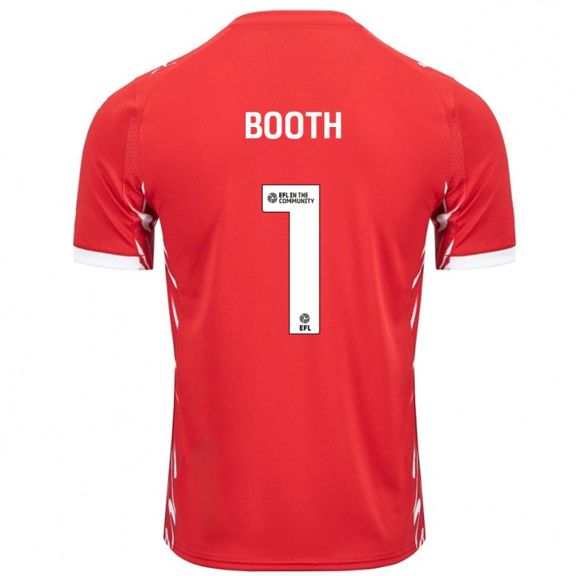 Danxen Børn Tom Booth #1 Rød Hvid Hjemmebane Spillertrøjer 2025/26 Trøje T-Shirt