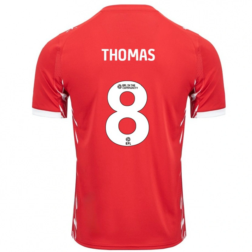 Danxen Børn Conor Thomas #8 Rød Hvid Hjemmebane Spillertrøjer 2025/26 Trøje T-Shirt