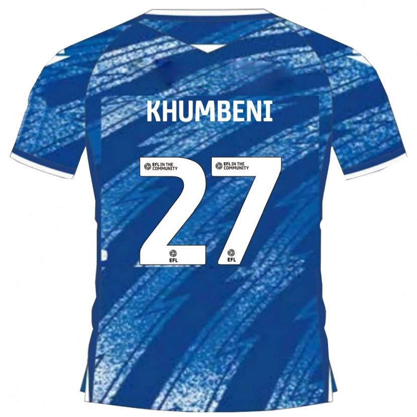 Danxen Børn Nelson Khumbeni #27 Blå Hvid Hjemmebane Spillertrøjer 2025/26 Trøje T-Shirt