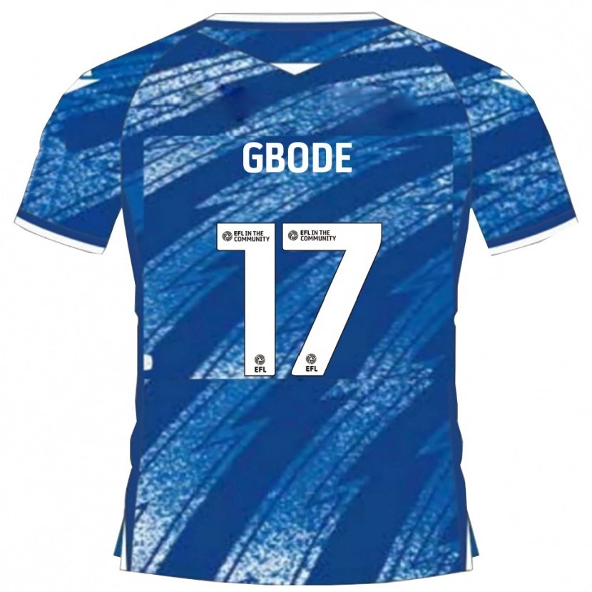 Danxen Børn Joseph Gbode #17 Blå Hvid Hjemmebane Spillertrøjer 2025/26 Trøje T-Shirt