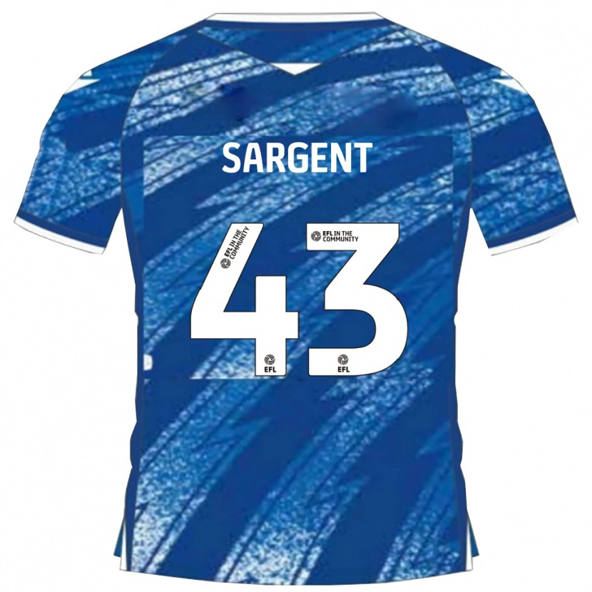 Danxen Børn Stan Sargent #43 Blå Hvid Hjemmebane Spillertrøjer 2025/26 Trøje T-Shirt