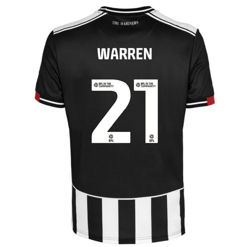 Danxen Børn Tyrell Warren #21 Sort Hvid Rød Hjemmebane Spillertrøjer 2025/26 Trøje T-Shirt
