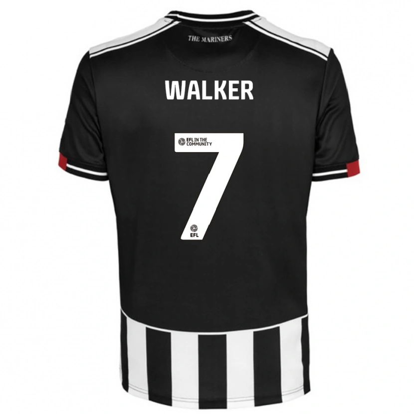 Danxen Børn Jamie Walker #7 Sort Hvid Rød Hjemmebane Spillertrøjer 2025/26 Trøje T-Shirt